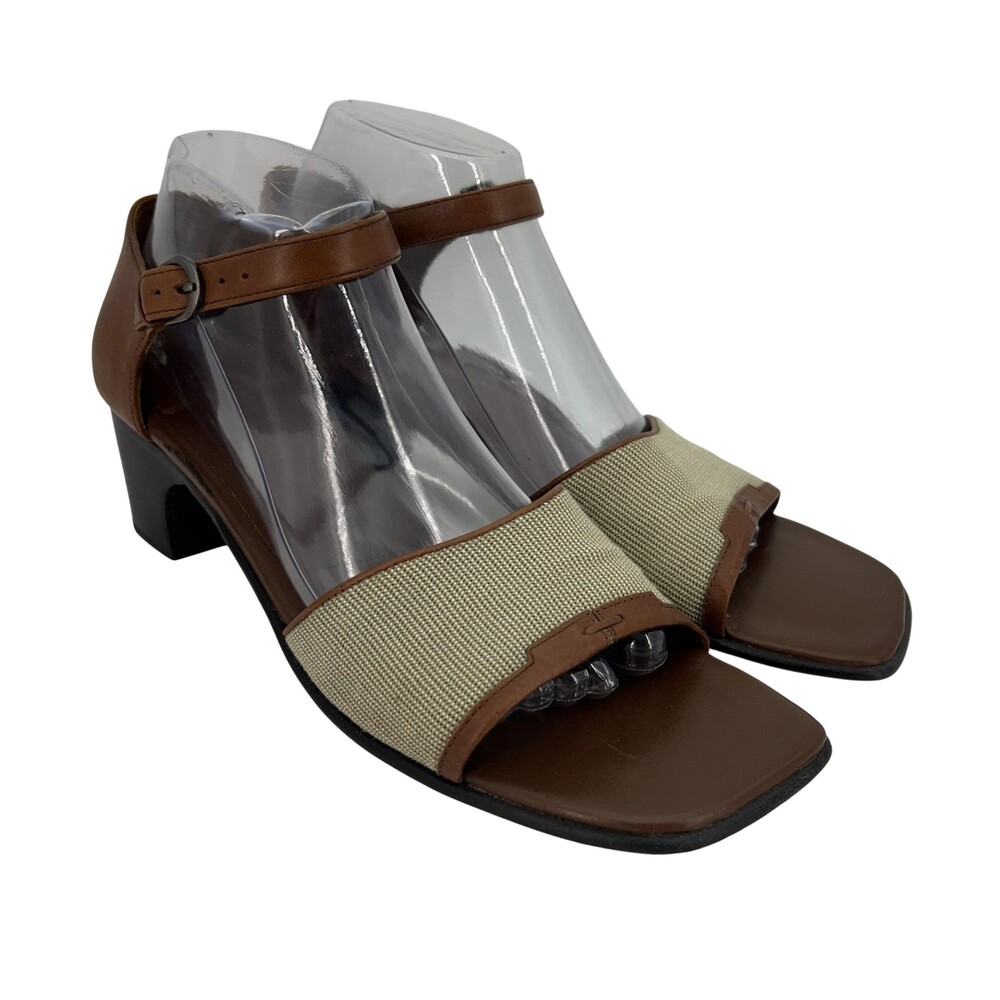 Vintage Cole Haan Sandals Shoes Womens Size 9.5 Leather Block Heel Ankle Strap